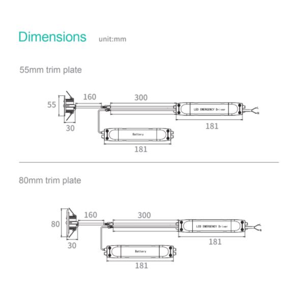 [EMER-DW-3W-240LM] EMERGENCIA DOWNLIGHT RD 3W 240lm 5K 3H CUT:Ø55mm-65mm EXT:Ø70mm