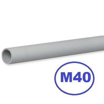 UD. DE 3mts TUBO RIGIDO PVC GRIS CLARO M40