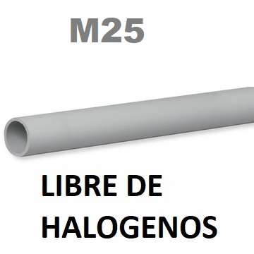 UD. DE 3mt TUBO RIGIDO LIBRE DE HALOGENOS EHF25 GRIS