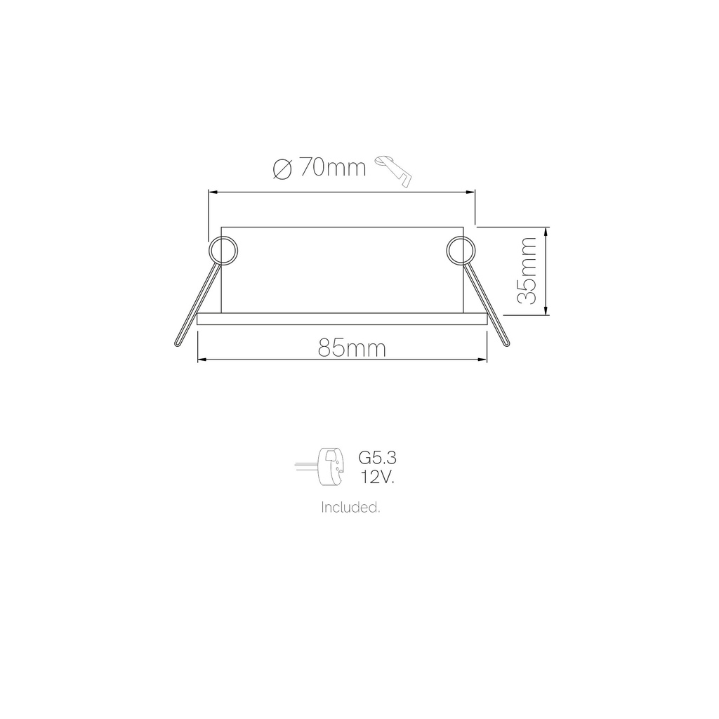 [ARO-ROK-NG] ARO Y CARCASA PARA DICROICA GU5.3 IP65 REDONDO NEGRO