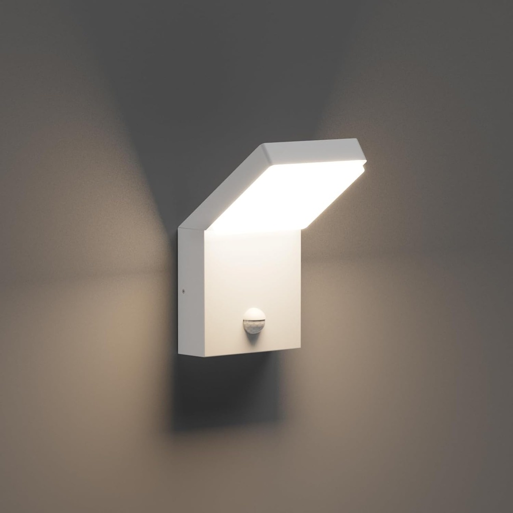 APLIQUE PARED ¨NEO XL¨ CON SENSOR BLANCO 18W 120º 4000ºK LUZ NEUTRA 1650lm IP65