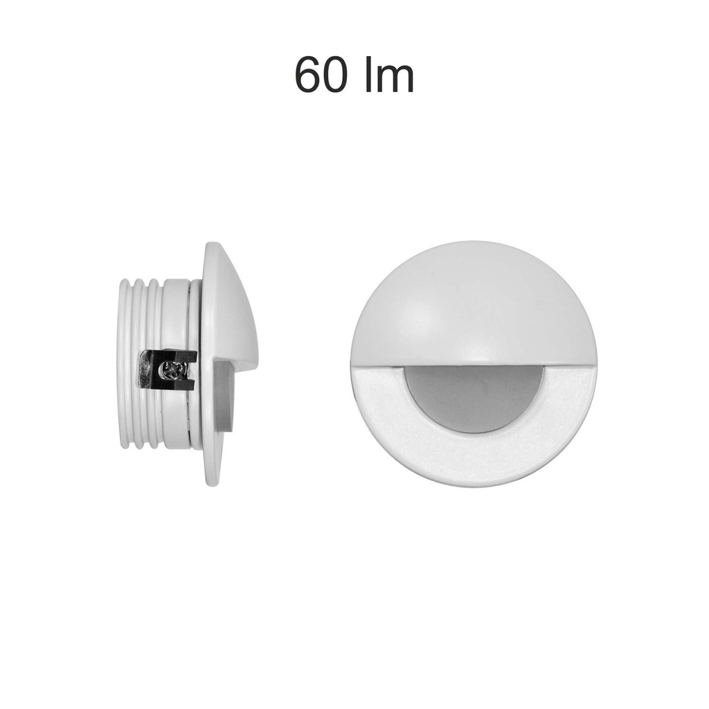 BALIZA ILO 2W 3000ºK 60LM IP20 REDONDA BLANCA Ø50x33mm CORTE: Ø40MM
