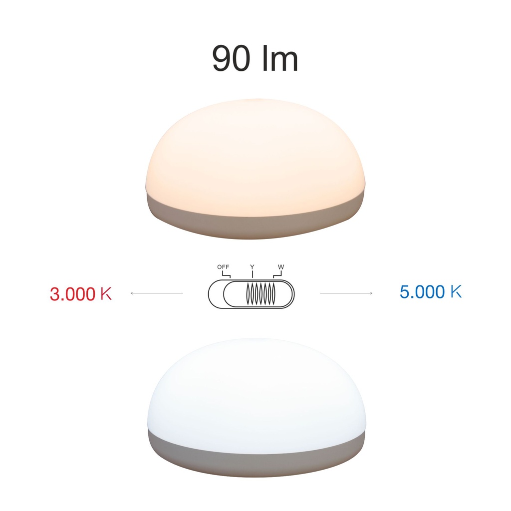 APLIQUE A BATERIA RECARGABLE 3000ºK A 5000ºK 1W 90LM