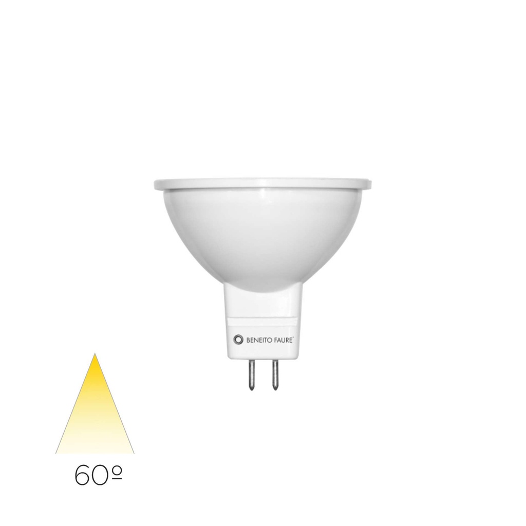 3435 BOMBILLA LED DICROICA MR16 GU5.3 8W 27K LUZ CALIDA 725lm 60º 12V PRISMATICA