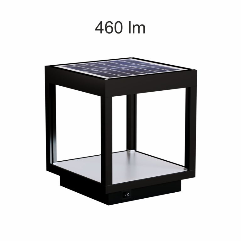 [FS-VISOR-NG-3] MINI TOTEM SOLAR VISOR 3.5W 3000ºK 460LM NEGRO 180X180X190MM