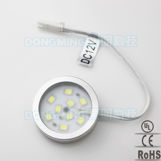 CABINET LED SUPERFICIE 2W 3K LUZ CALIDA RD Ø35MM PLATA TRANSPARENTE