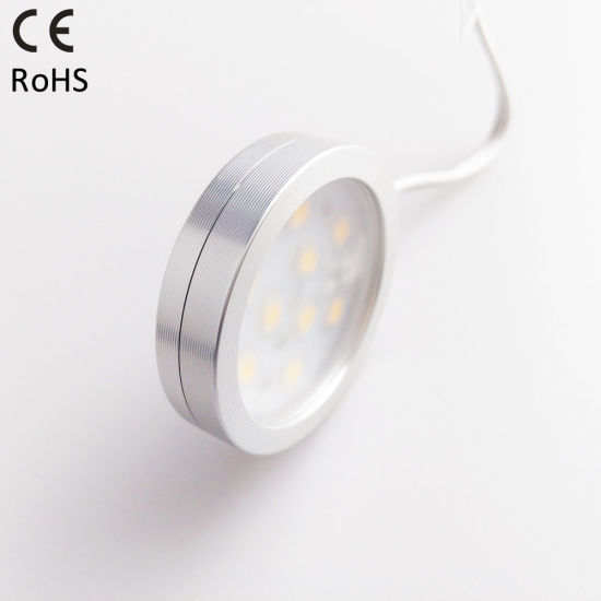 CABINET LED SUPERFICIE 2W 6K LUZ FRIA RD Ø35MM PLATA TRANSPARENTE