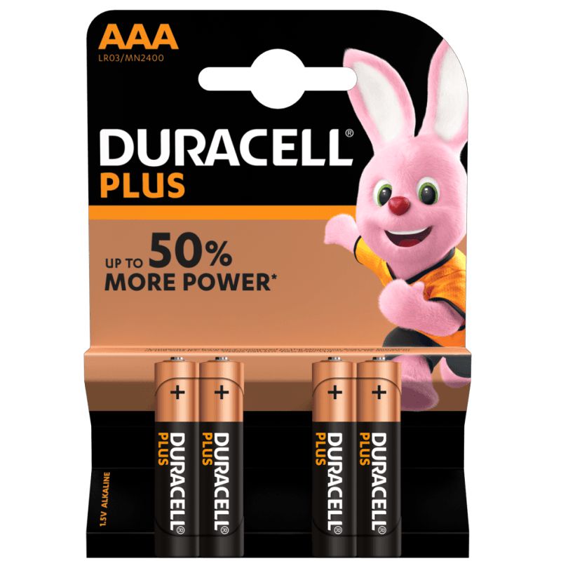[BAT-AAA-DUR] BATERIA ALCALINA AAA 1,5V LR03 DURACELL PLUS