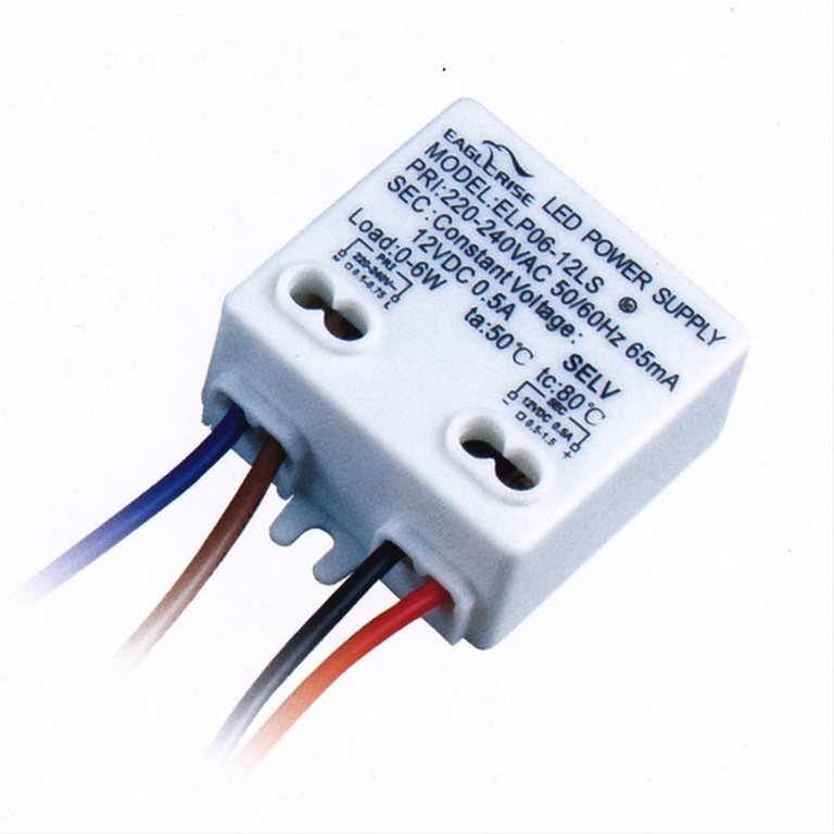 TRANSFORMADOR MINI 6W 12VDC 0.5A IP20 176-264Vac