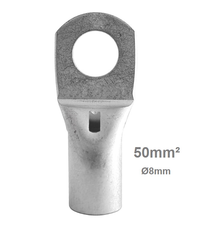 [TC508] TERMINAL TUBULAR DE COBRE CABLE 50MM Ø8MM