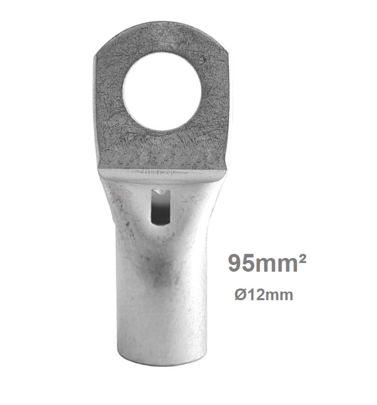 TERMINAL TUBULAR DE COBRE CABLE 95MM Ø12MM