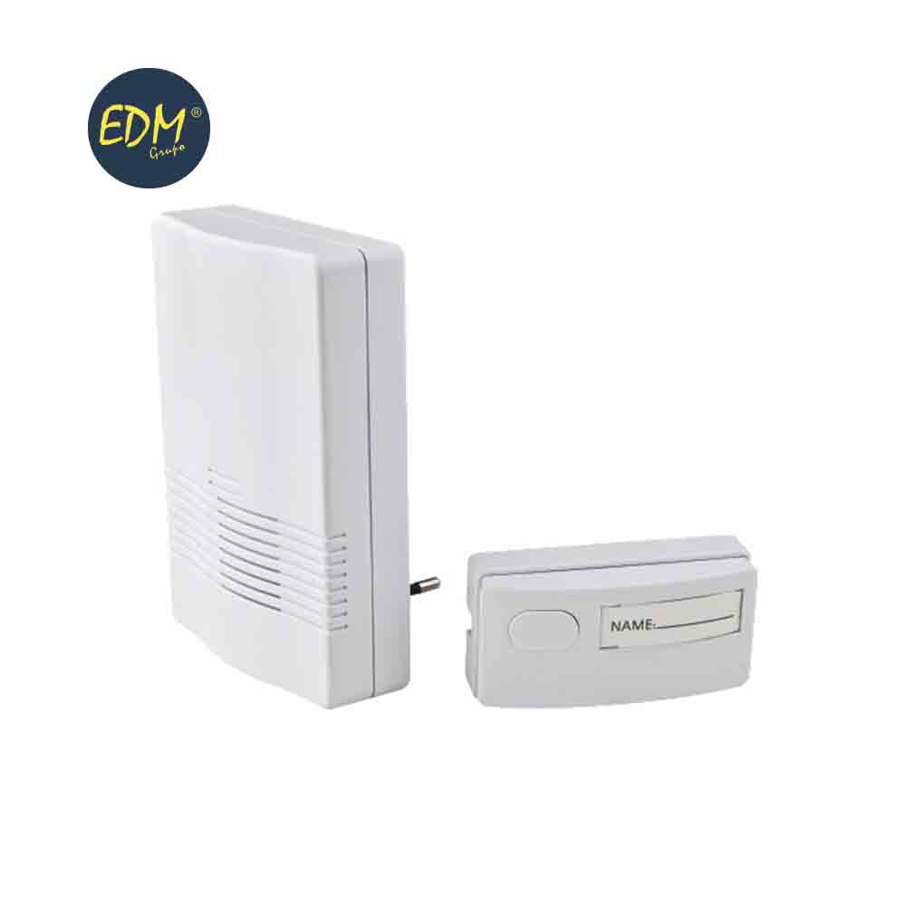 TIMBRE SIN HILOS 80db PULSADOR A PILAS 50-80M