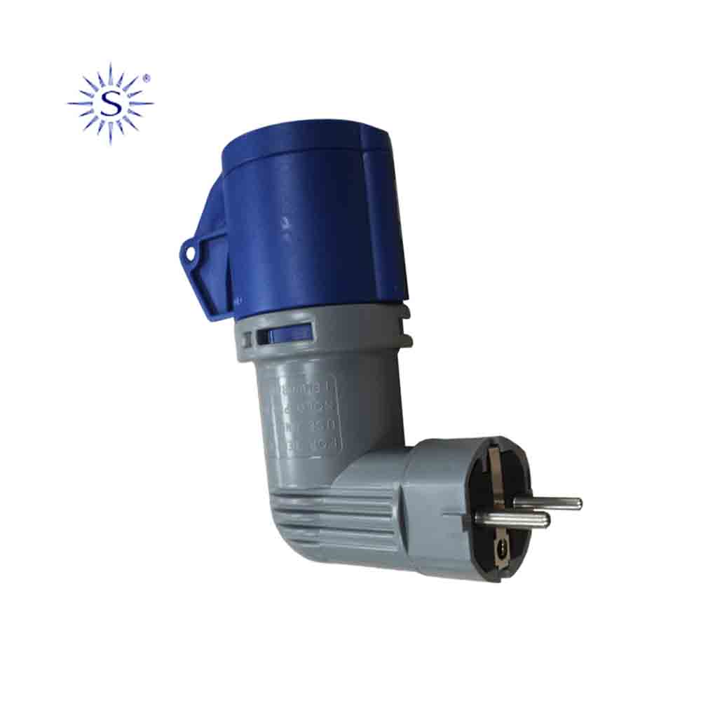 BASE ADAPTADOR DE CETAC IP44 2P+T A CLAVIJA SCHUKO 16A 200/250V 50-60Hz AZUL