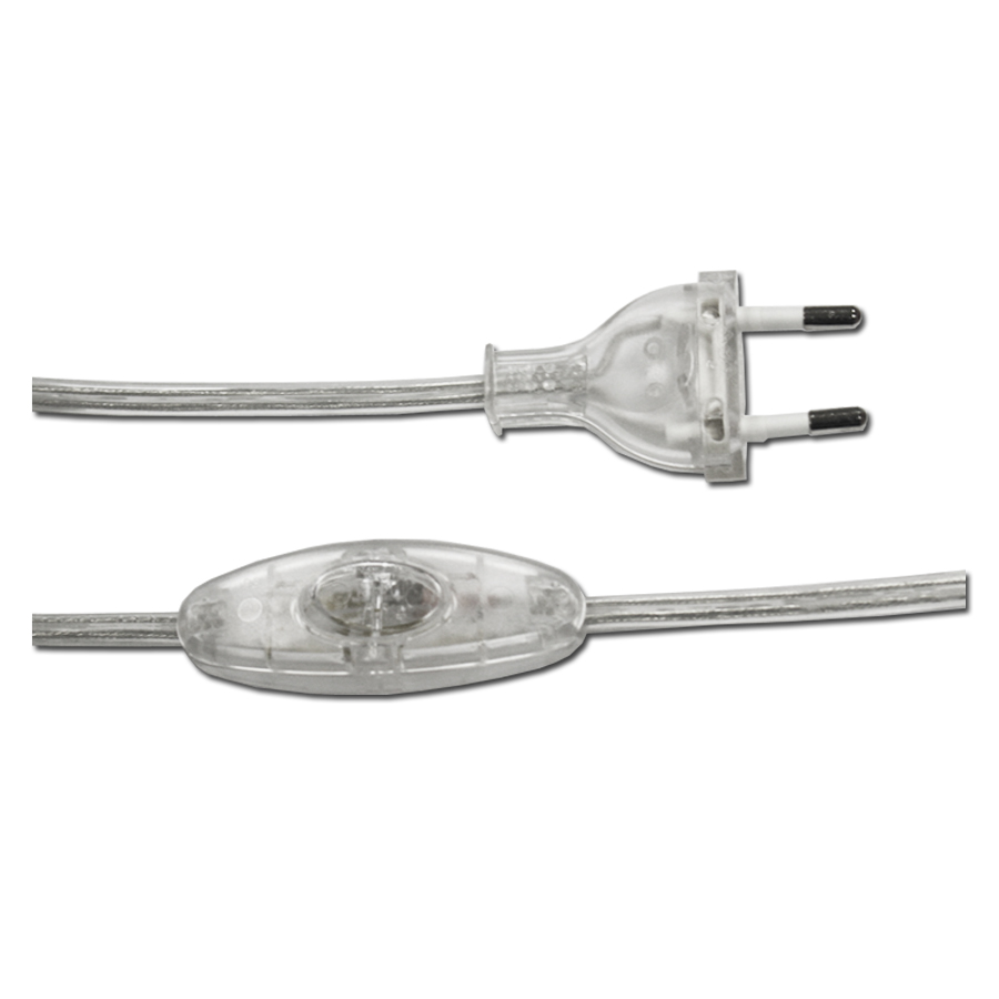 CABLE CON ENCHUFE E INT. PASO 3A 1,5MTS TRANSPARENTE