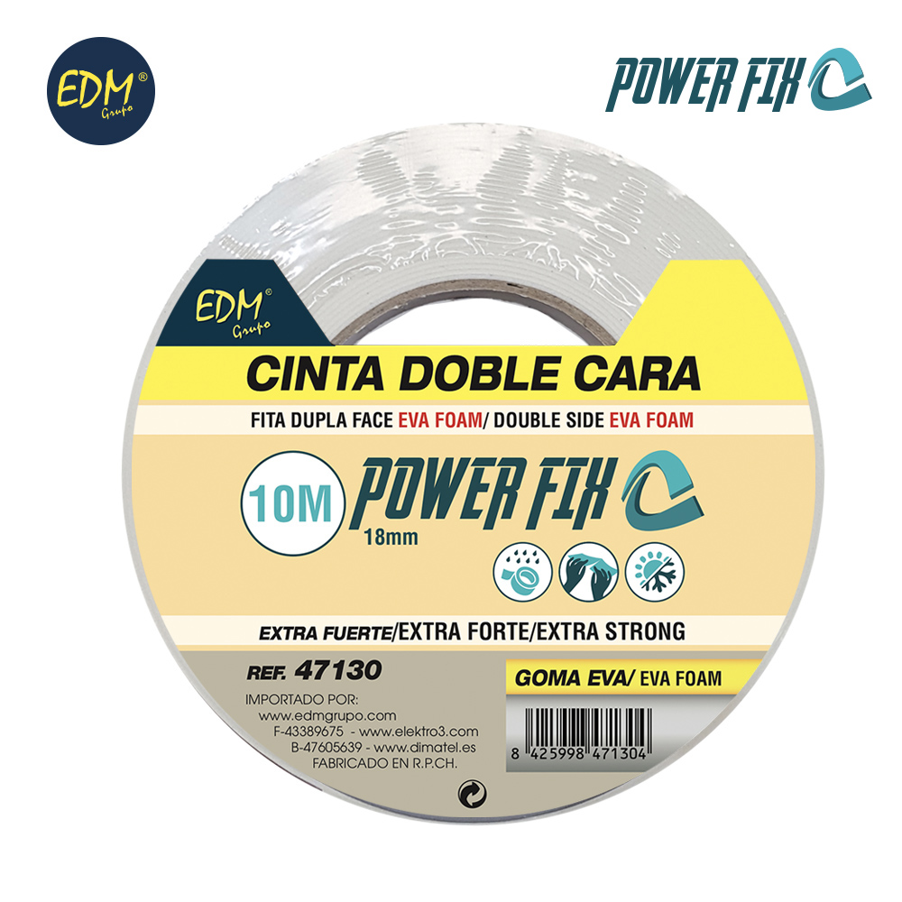 [CDC-47130] CINTA DOBLE CARA 18mm 10M GOMA EVA
