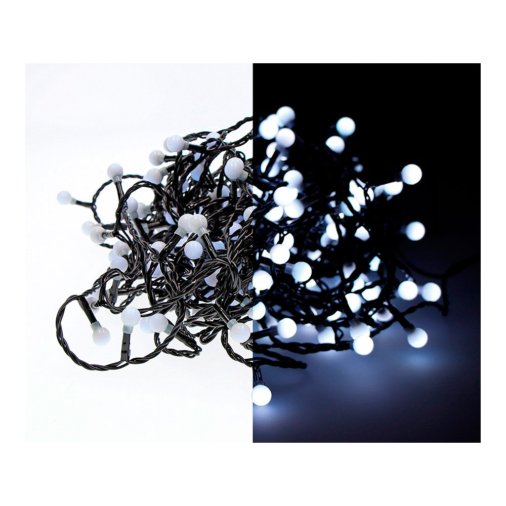 [NAV-71017] GUIRNALDA CHERRY LED LUCES DE 13.50mts 180 LEDS LUZ FRIA 8 EFECTOS