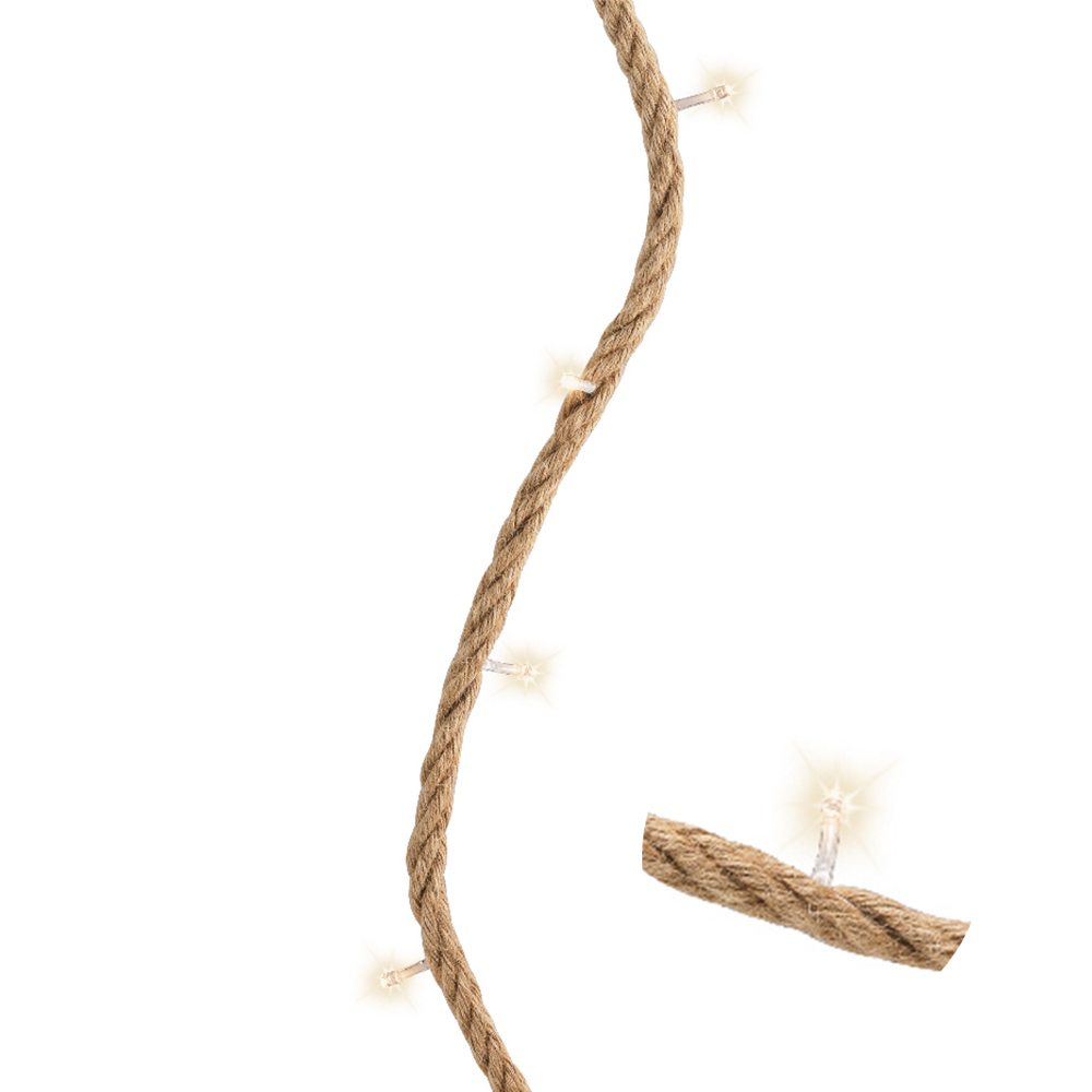 [NAV-71339] CUERDA DE YUTE CON LED INTERIOR LUZ CALIDA 6.9MTS 40LEDS 220V
