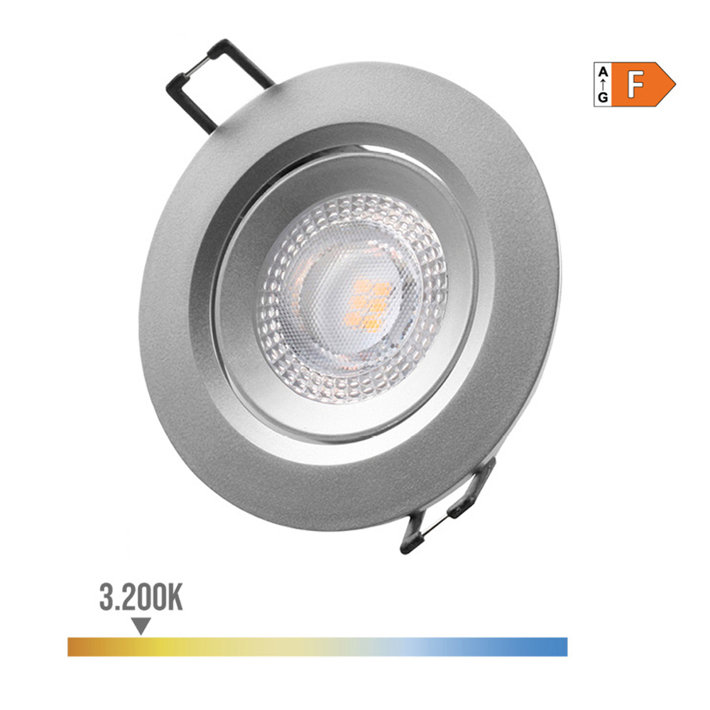 DOWNLIGHT ORIENTABLE 5W 3K 380LM IP20 120º PLASTICO REDONDO GRIS