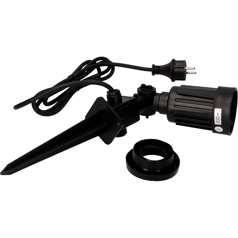 [FS-PINCHO-PAR38-CC] FOCO PINCHO JARDIN PLASTICO PAR 38 NEGRO