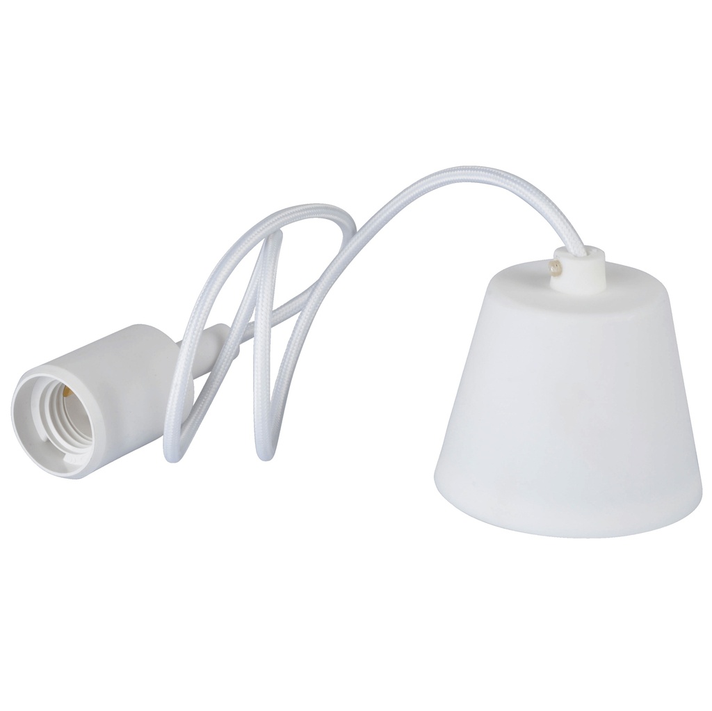 [LAM-VT-3477] LUMINARIA COLGANTE E27 1M BLANCO SILICONA