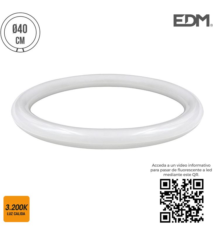 [TBL-CIR-32W-3] TUBO CIRCULAR LED T9 32W 1700Llm 3200ºK Ø37.5CM