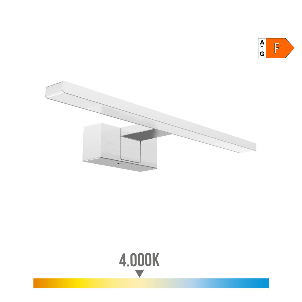 [APL-32432] APLIQUE ESPEJO/BAÑO 6W 4000ºK 600LM 300X128X51MM CROMADO PARED EDM
