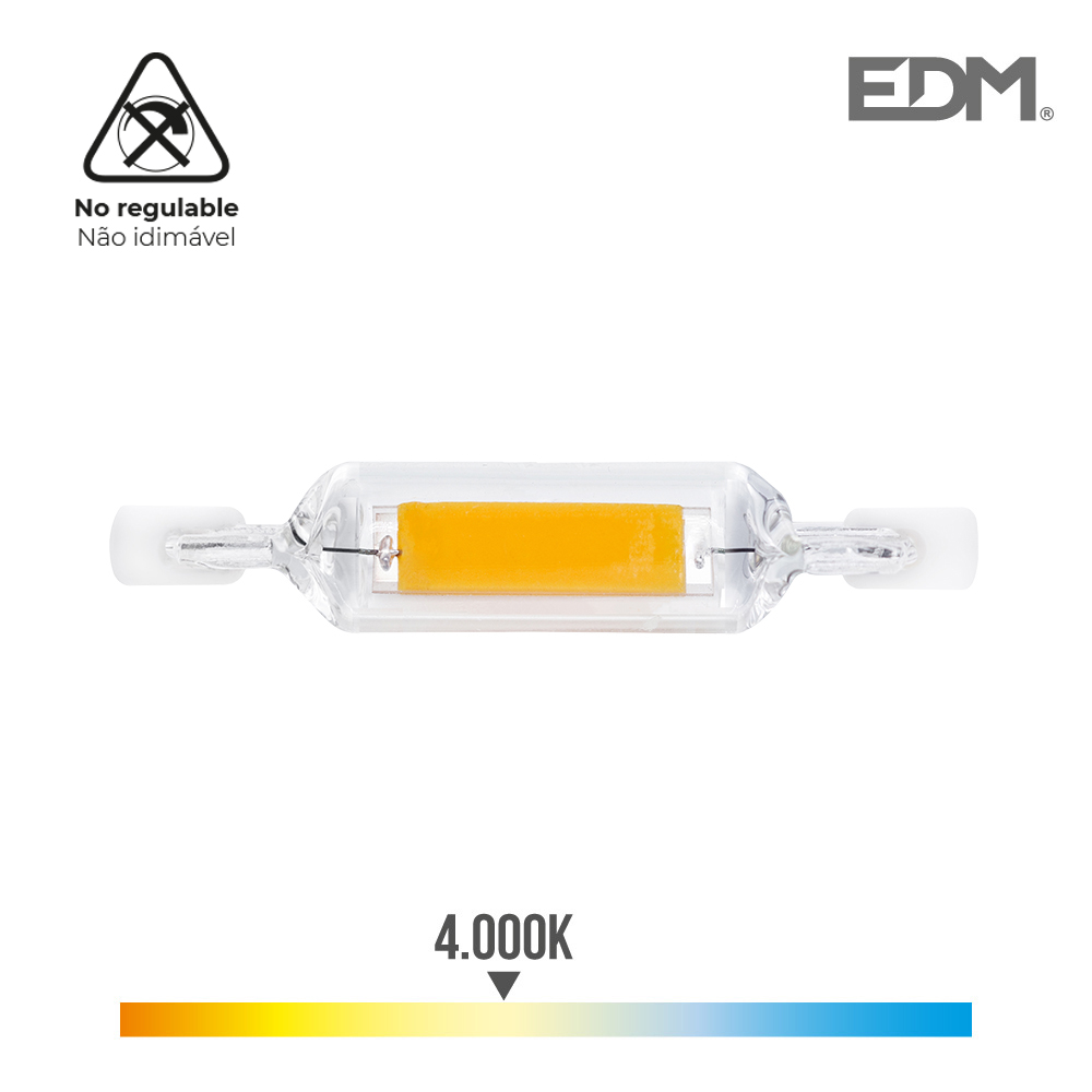 [R7S-78MM-COB-4] BOMBILLA LINEAL R7S 78mm 7W 4K LUZ NEUTRA 620LM COB IP20 360º