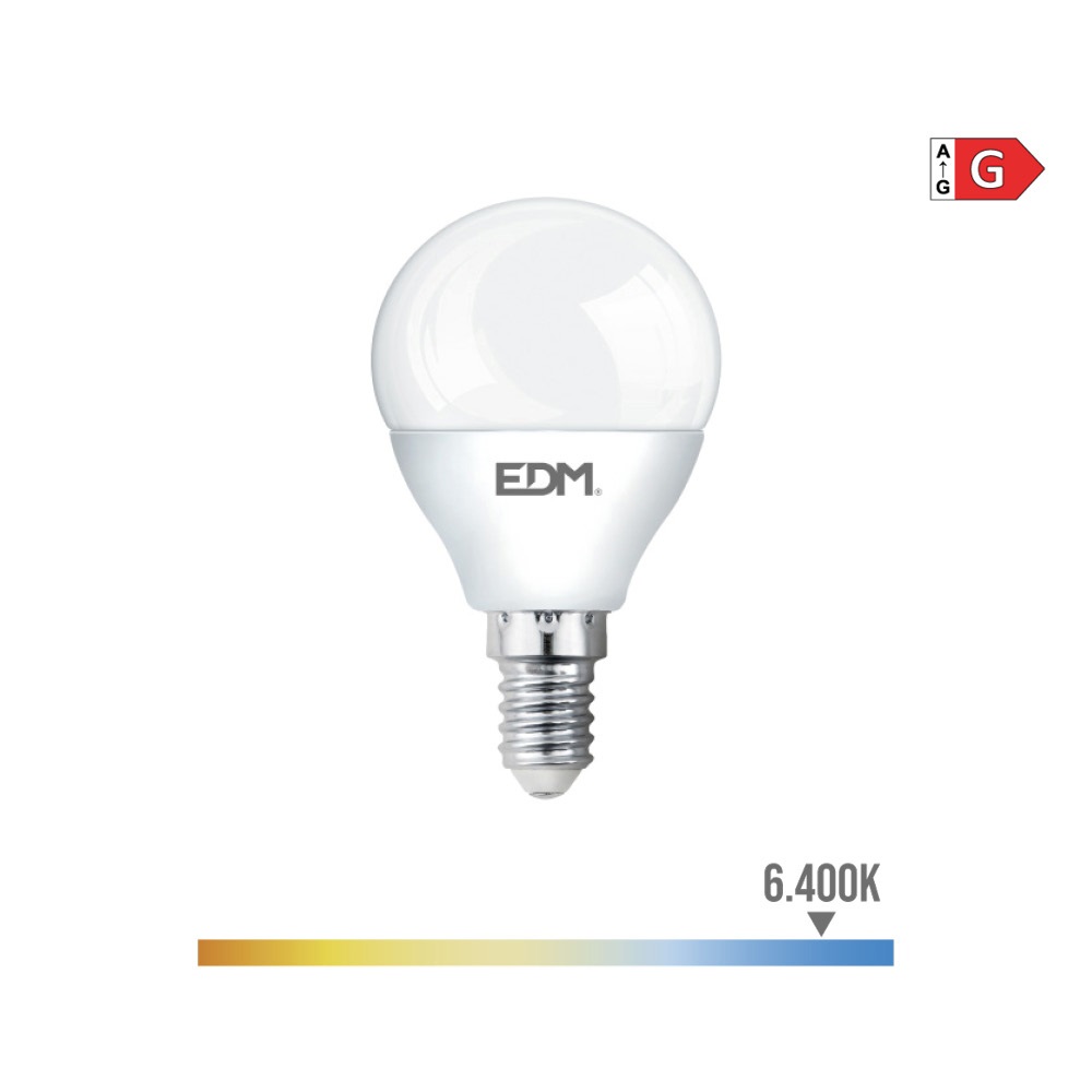 BOMBILLA LED ESFERICA P45 E14 5W 6K 400lm