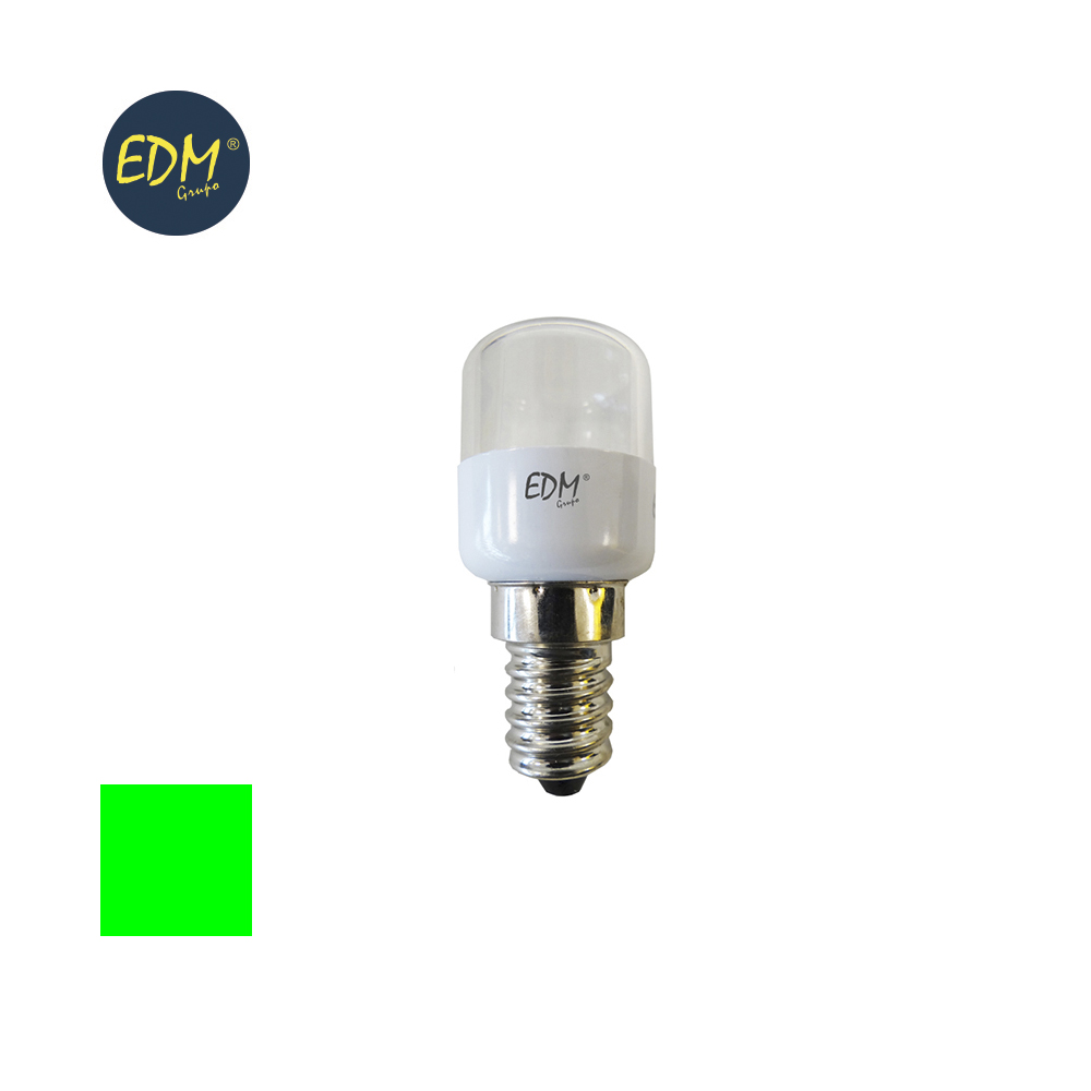 BOMBILLA LED PEBETERO NEVERA E14 0.5W VERDE 55LM 160º COLORES