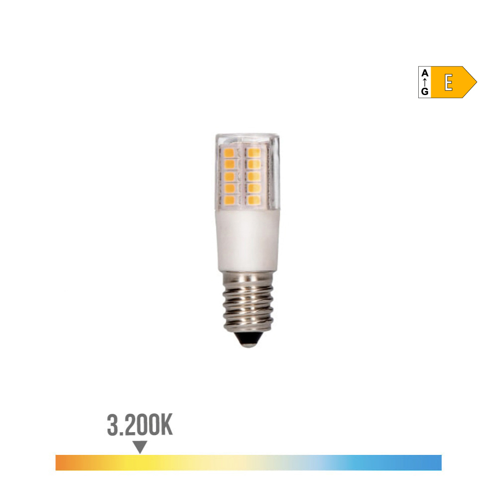 BOMBILLA LED PEBETERO E14 5.5W 3K LUZ CALIDA 650lm 300º Ø18x57mm