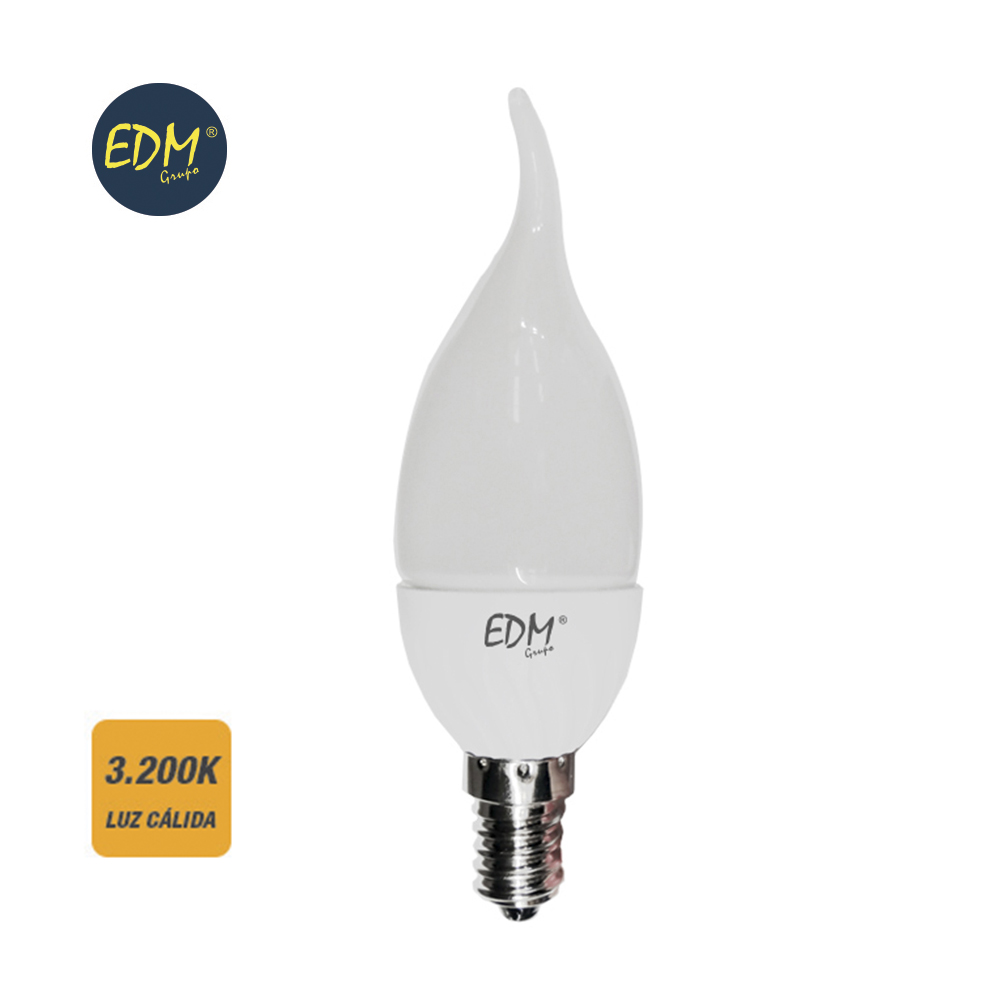 [E14-VELA-5W-FL-3] BOMBILLA LED VELA E14 5W 3K LUZ CALIDA 400LM 220º BOHEMIA FLAME
