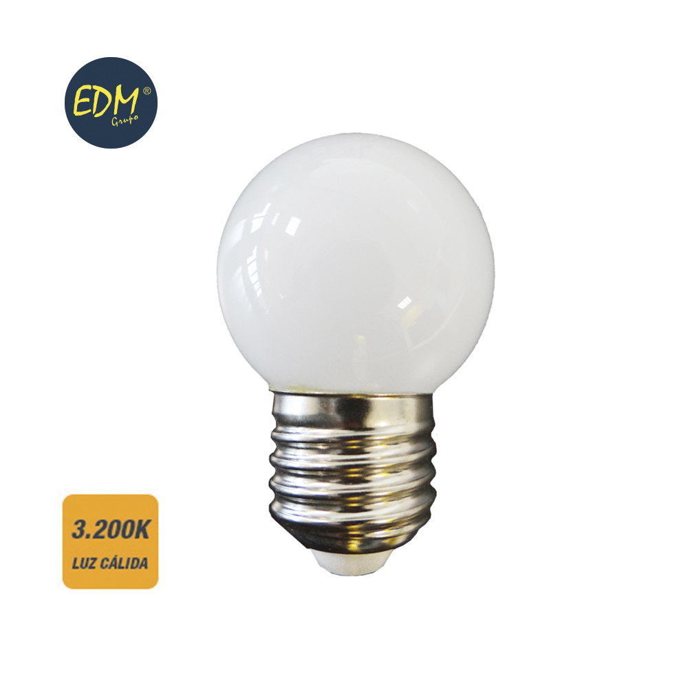 BOMBILLA LED ESFERICA G45 E27 1.5W 3K LUZ CALIDA 200lm