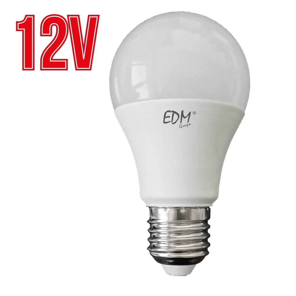 BOMBILLA LED STANDAR E27 10W 6K LUZ FRIA 810LM 220º 12VDC