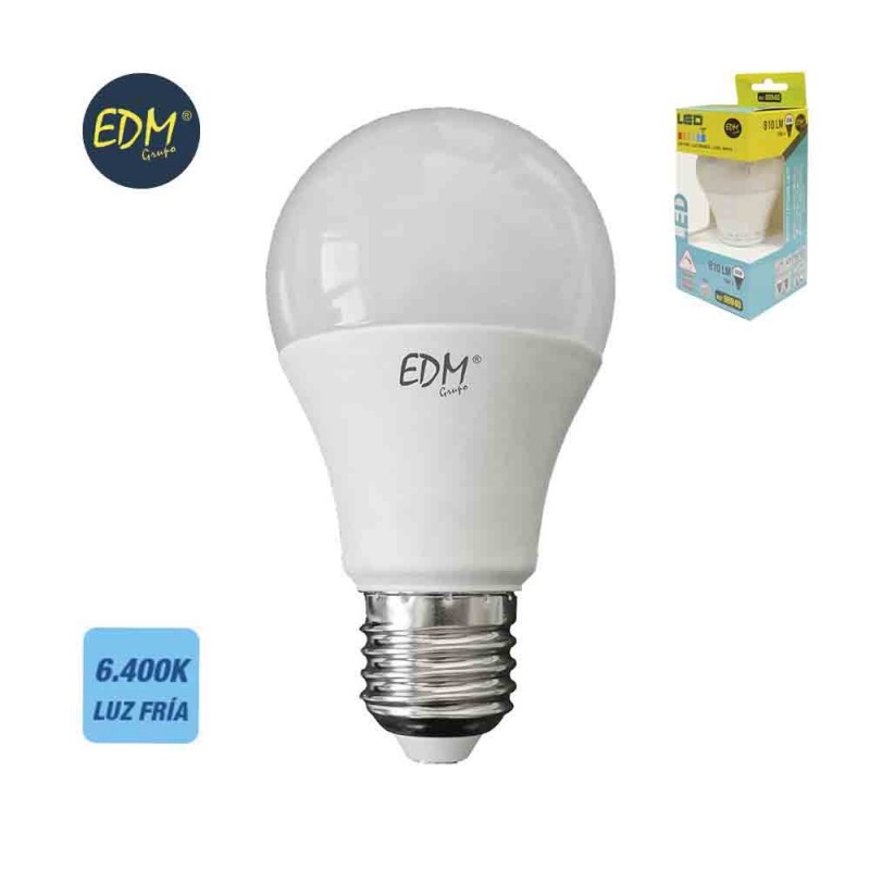 BOMBILLA LED STANDARD A60 E27 12W 6K LUZ FRIA 1154lm 220º IP20 EDM