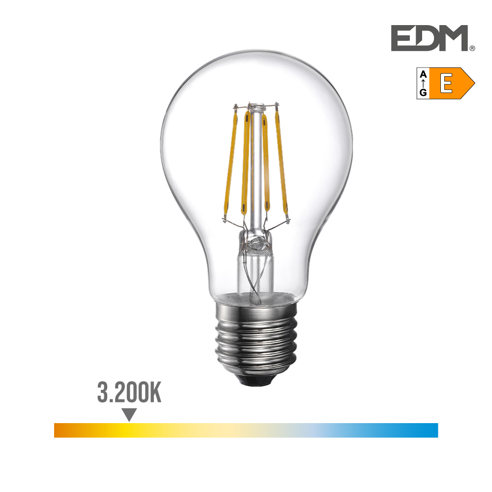 BOMBILLA LED STANDARD A60 E27 4W 3200ºK 360LM CLEAR GLASS