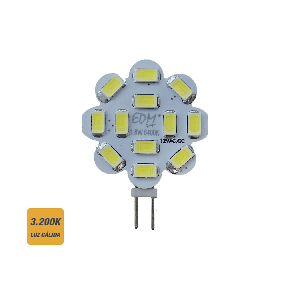 BOMBILLA LED PASTILLA G4 1.8W 3K LUZ CALIDA 150LM SMD5630X12