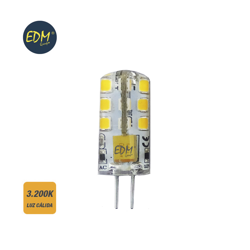 BOMBILLA LED BI-PIN G4 2W 3K LUZ CALIDA 180LM 360º SMD2835 SILICONA