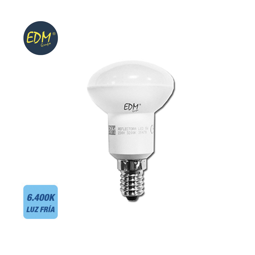 [E14-R50-5W-6] BOMBILLA REFLECTORA R50 E14 5W 6K 350LM 120º IP20