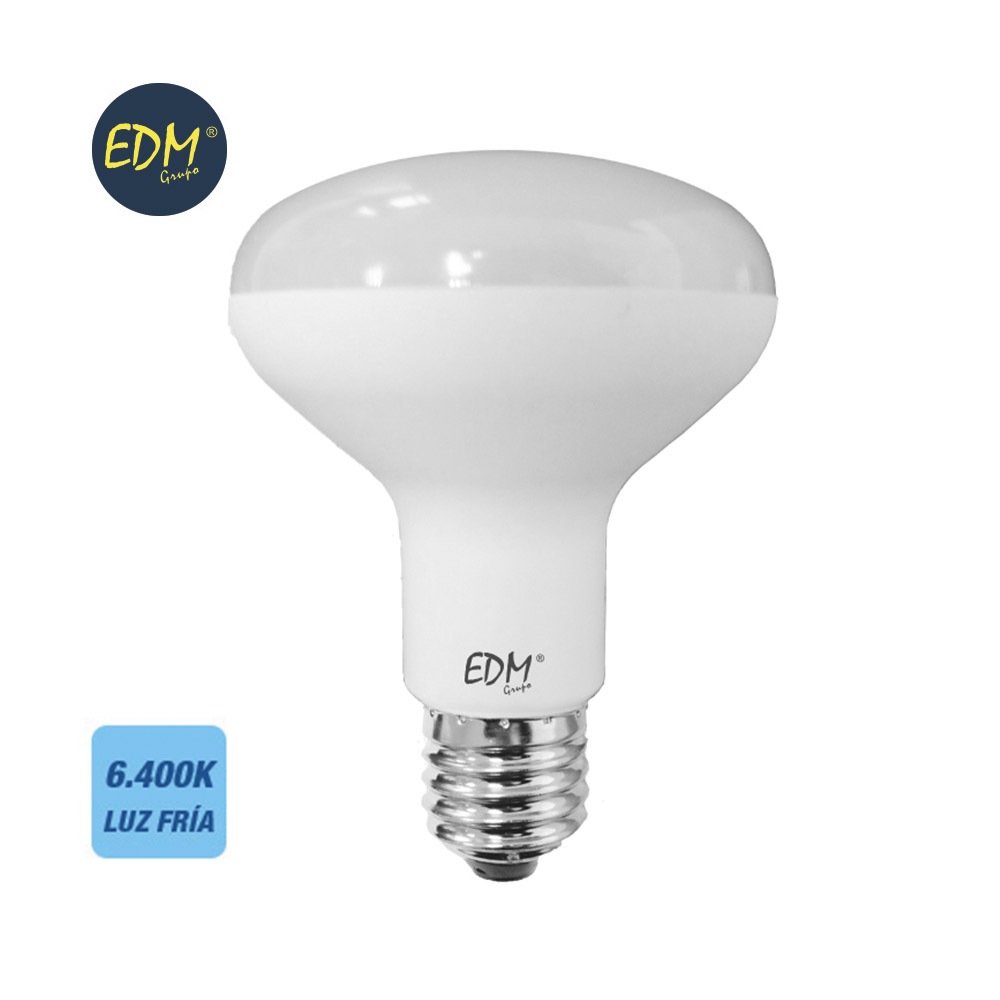 [E27-R80-10W-6] BOMBILLA REFLECTORA R80 E27 10W 6K LUZ FRIA 810LM 120º IP20
