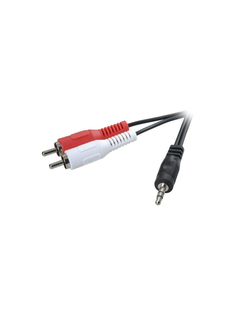 CABLE AUDIO JACK 3.5MM ESTEREO MACHO - 2 RCA MACHO 1.5m