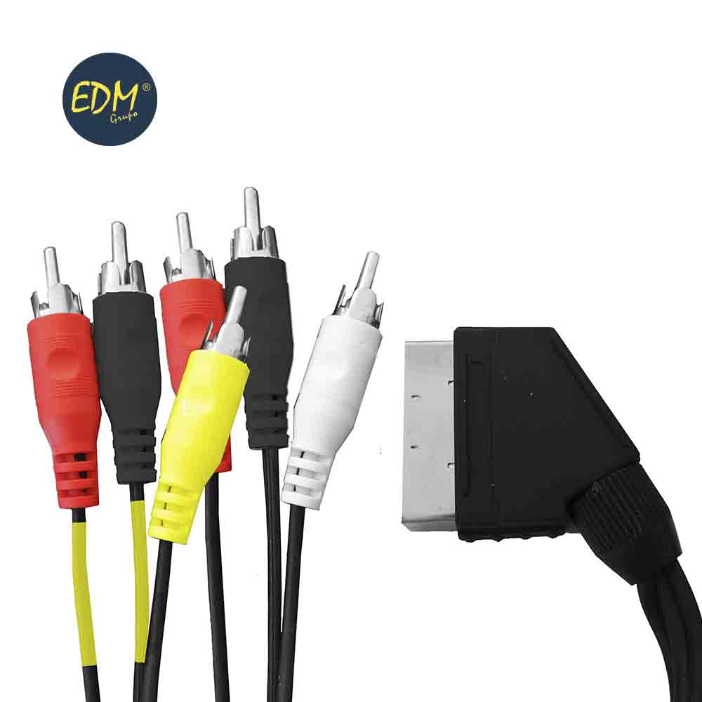 [IMG-CBL-SCART-6RCA] EUROCONECTOR MACHO 6 RCA MACHO 1.5M