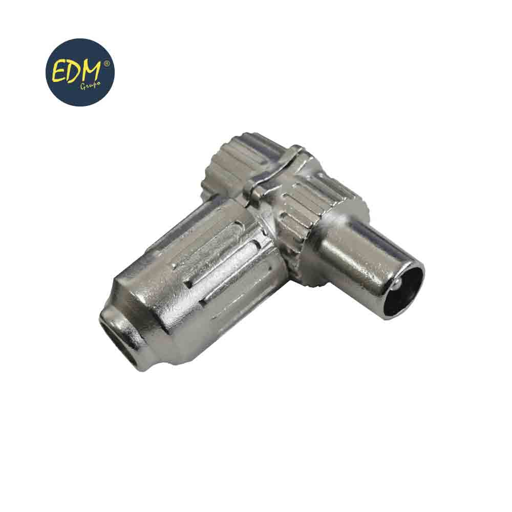 [TV-CON-M-MET] CONECTOR TV MACHO ACODADO METALICO BLINDADO