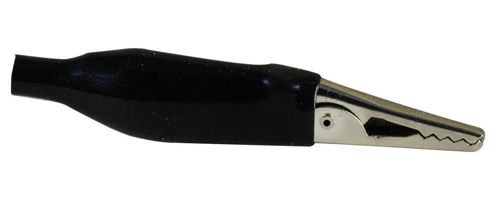 [CON-PINZA-NG] CONECTOR PINZA COCODRILO NEGRA AISLADA