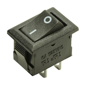 INTERRUPTOR UNIPOLAR 0-I SERIGRAFIADO CUADRADO NEGRO EXTRAPEQUEÑO 9X15MM 6A 250V