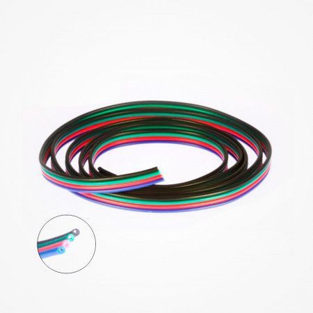 Mts CABLE PLANO 4 VIAS PARA LED RGB 4x0,48mm (22AWG)