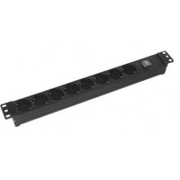 [INF-RACK-8SHU] REGLETA PDU RACK 19¨ 8 TOMAS SCHUKO 2P+T 16A + INTERRUPTOR