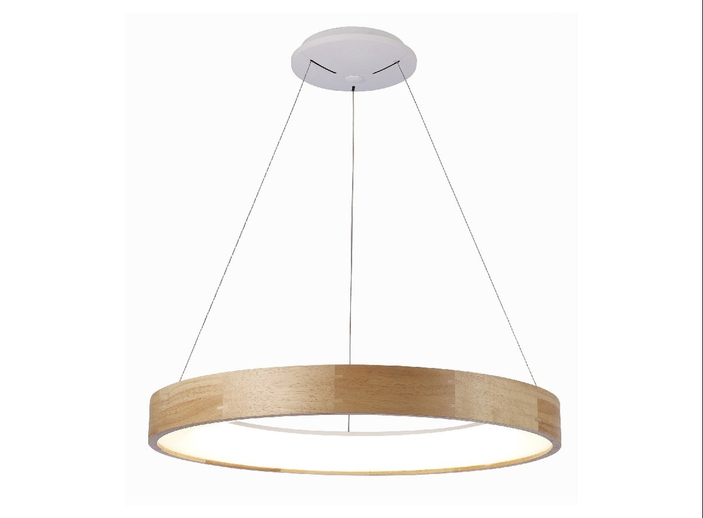 [LAM-COL-MAD-50W] LAMPARA COLGAR TECHO MADERA REDONDO 50W 3500lm LUZ CALIDA