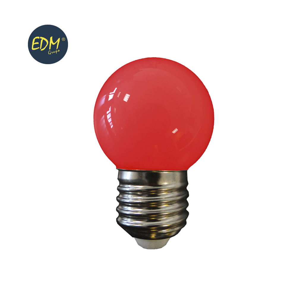 BOMBILLA LED ESFERICA G45 E27 1.5W 200lm ROJO