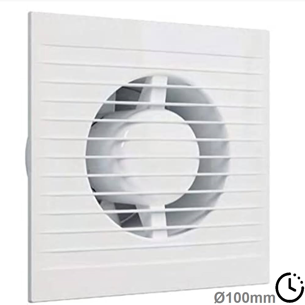[EXA-EOS100T] EXTRACTOR BAÑO100MM 15W IP44 TEMPORIZADO (100M3/H) 152X152X105MM FENOPLASTICA