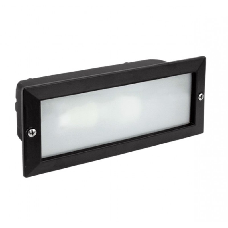 [BAL-8371N] BALIZA PARED RECTANGULAR IP54 E27 NEGRA FENOPLASTICA
